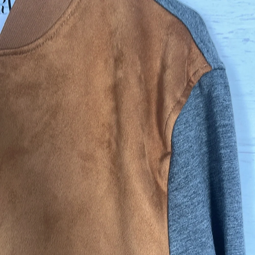 Gray and Brown Zara Suede Front Jacket Men's Med - Picture 3 of 9